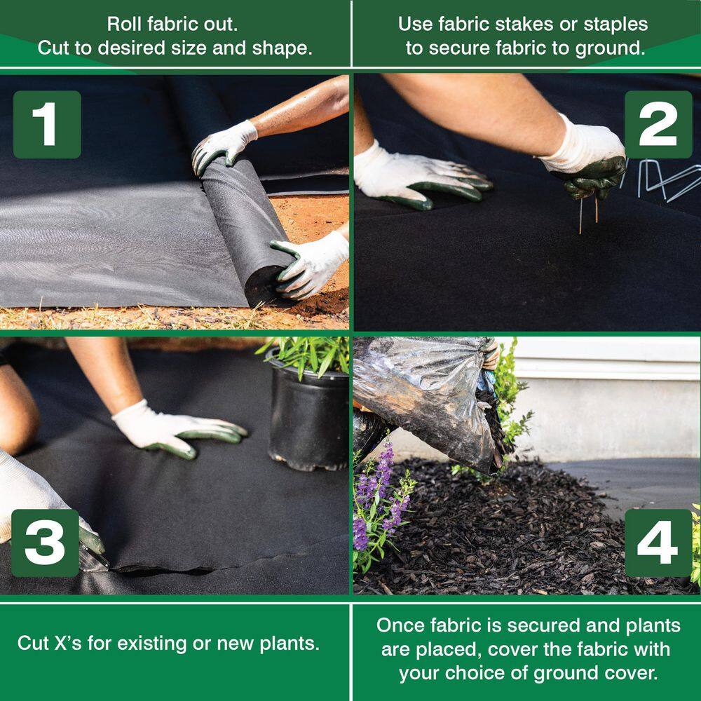 Vigoro NMV04200B 4 ft. x 200 ft. Medium Duty Point Bond Weed Barrier Landscape Fabric - Image 12