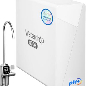 Waterdrop X8-Alkaline Mineral pH+ Tankless Reverse Osmosis System, NSF/ANSI 42&58&372 Certified, 800 GPD RO Water Filter