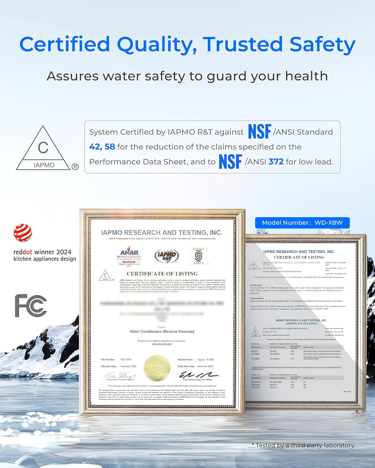 Waterdrop X8-PRO Reverse Osmosis Water Filter, NSF/ANSI 42&58&372 Certified, 800 GPD Tankless Reverse Osmosis System - Image 6