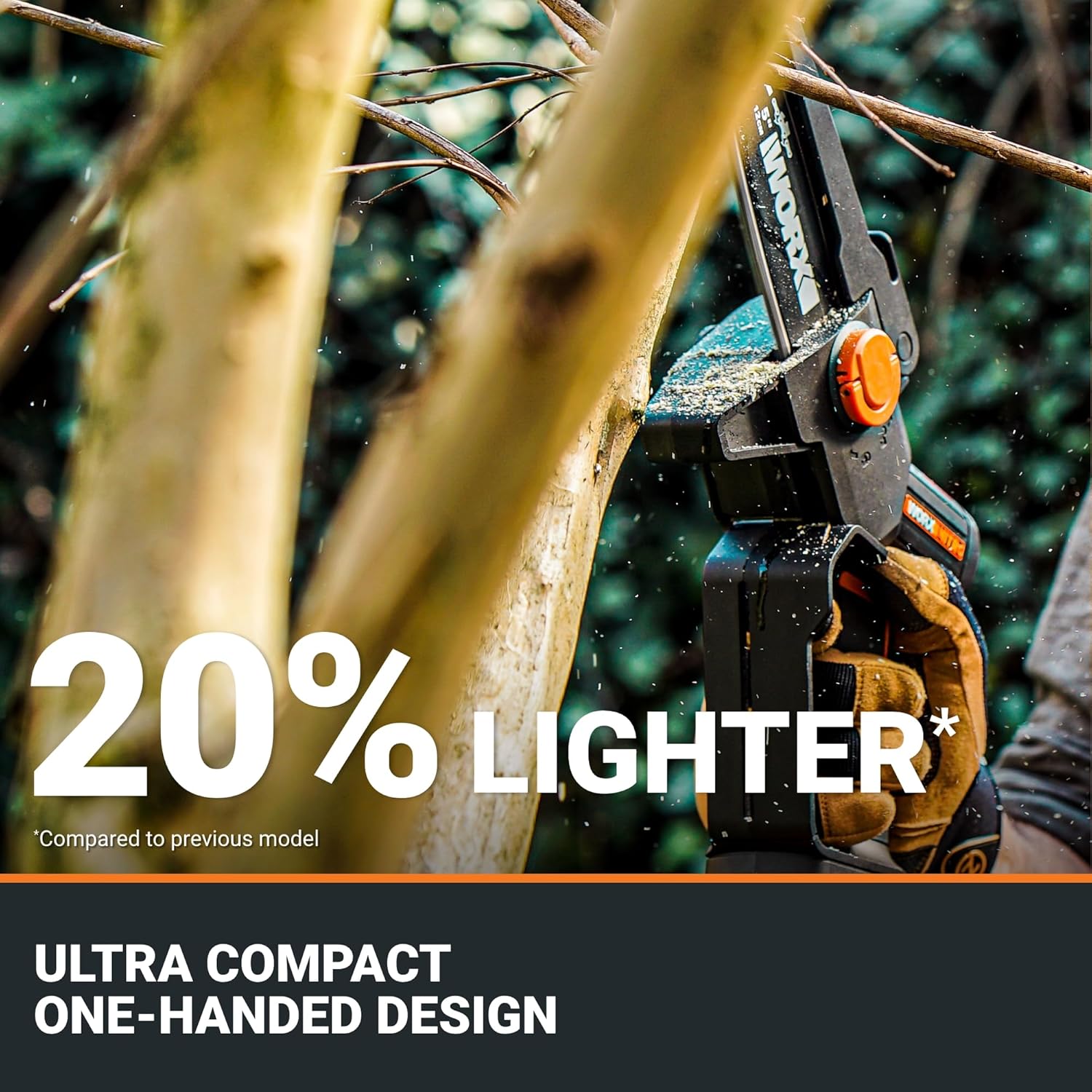 Worx WG325 Nitro 20V 5″ Cordless Brushless Chainsaw 2.0 Ah Battery and Charger Included - Image 10