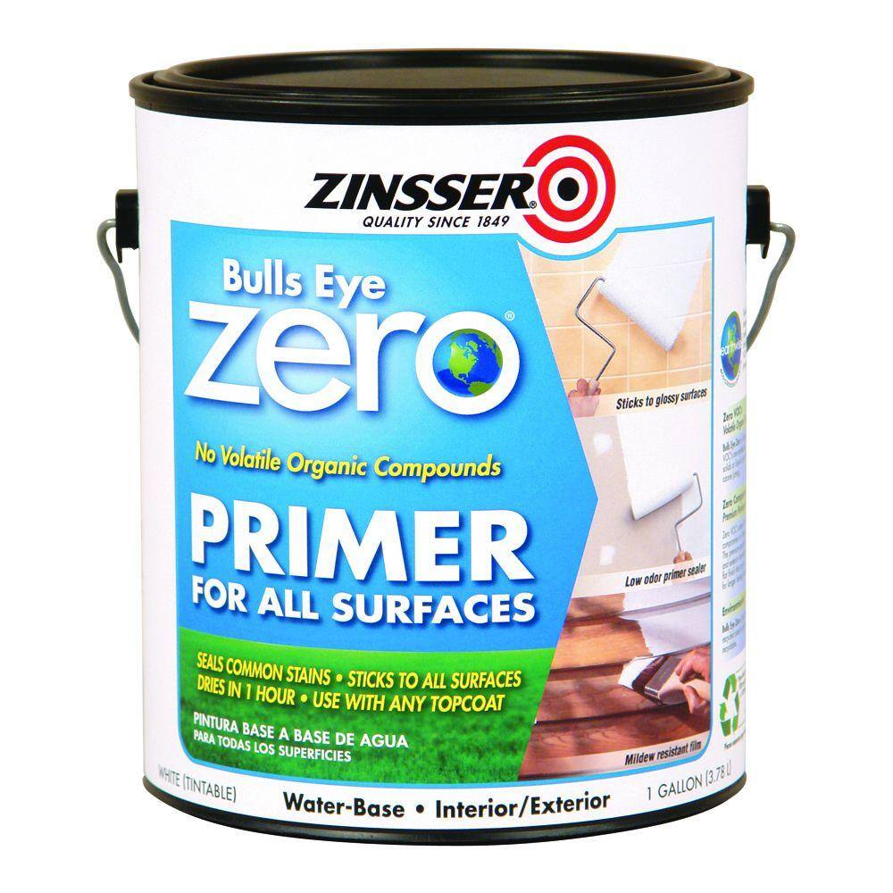 Zinsser 249020 Bulls Eye Zero 1 gal. White Water-Based Interior/Exterior Primer and Sealer (2-Pack)