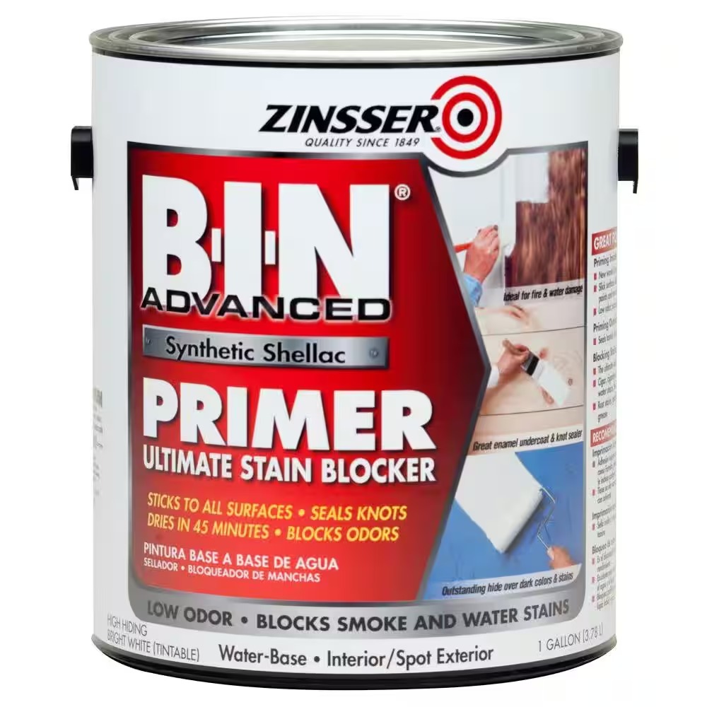 Zinsser 270976 B-I-N Advanced 1 gal. White Synthetic Shellac Interior/Spot Exterior Primer and Sealer (2-Pack)