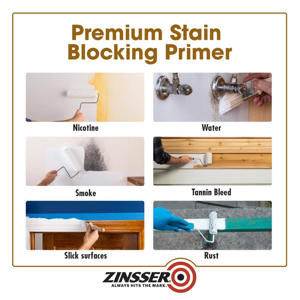 Zinsser 271450 Cover Stain 5 gal. White Low VOC Classic Oil-Based Interior/Exterior Primer and Sealer - Image 4
