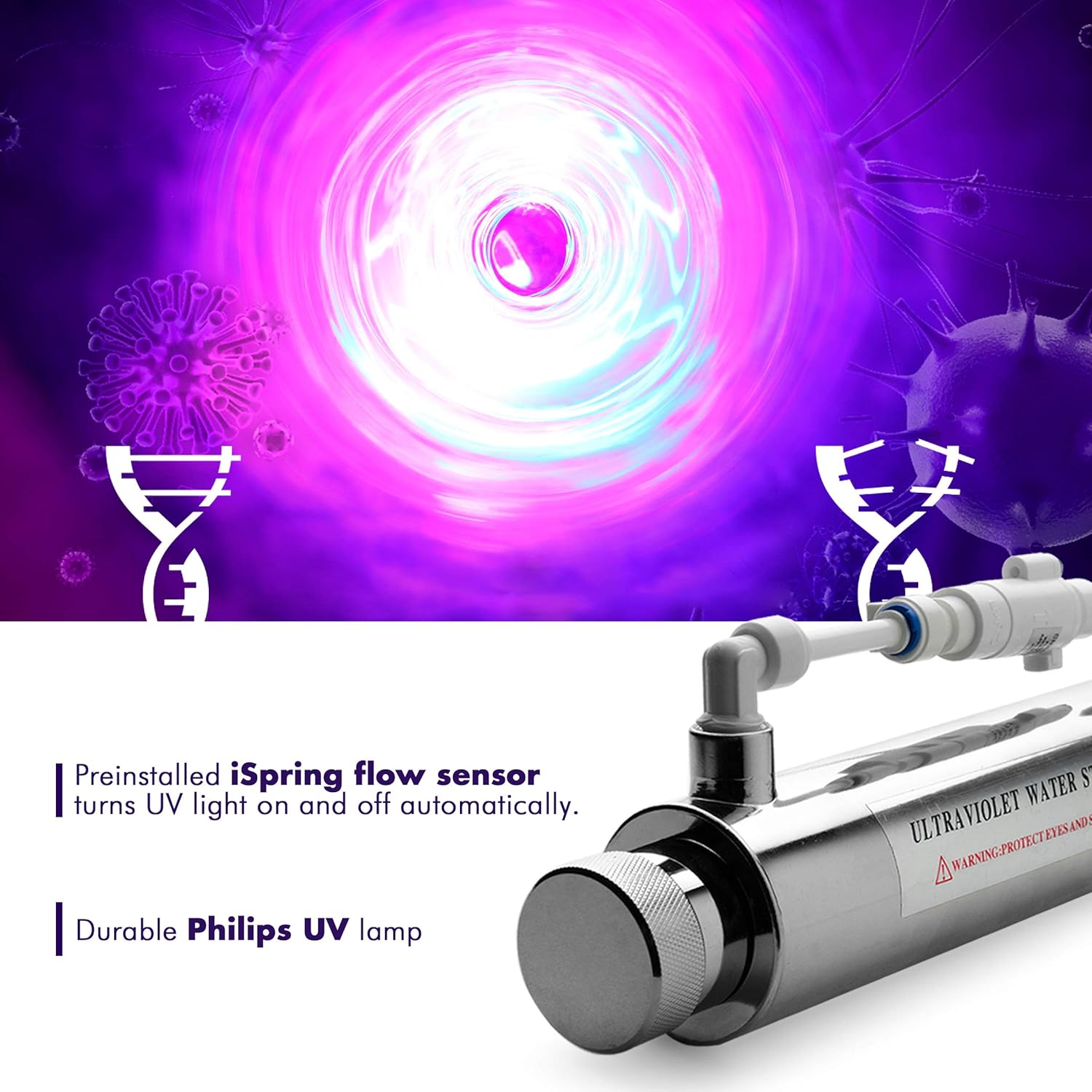 iSpring RCC7AK-UV, NSF Certified, 7-Stage Under Sink Reverse Osmosis Water Filtration System with Alkaline Remineralization - Image 9