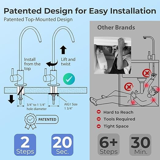 iSpring RCC7P-AK-BLK 6-Stage Alkaline Reverse Osmosis System with Booster Pump, RO Water Filtration System - Image 9