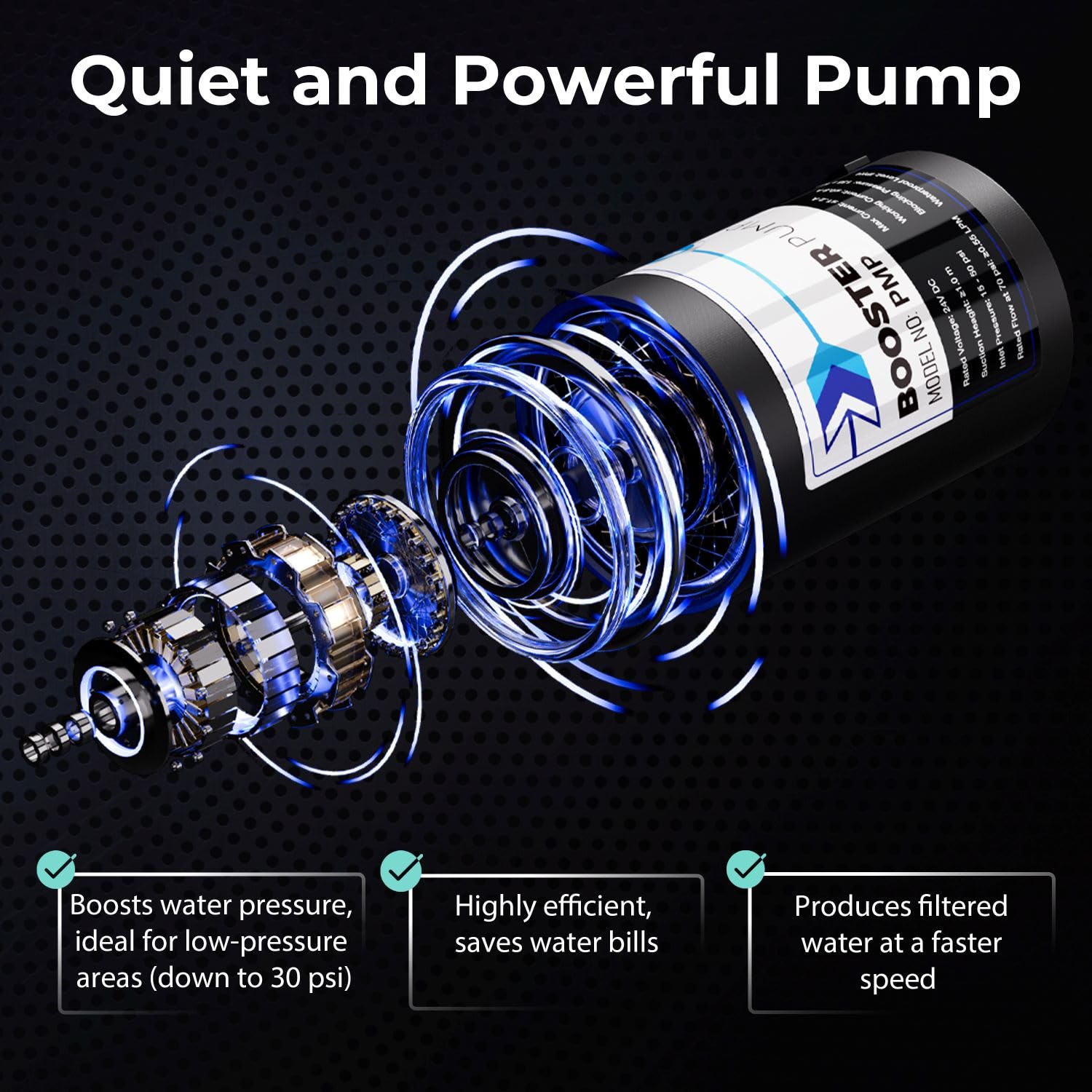 iSpring RCC7P-AK-BLK 6-Stage Alkaline Reverse Osmosis System with Booster Pump, RO Water Filtration System - Image 7