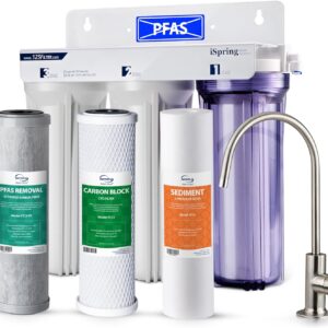iSpring US31-PF Classic 3-Stage Under Sink Water Filtration System for Drinking, SGS-Tested PFAS Reducing