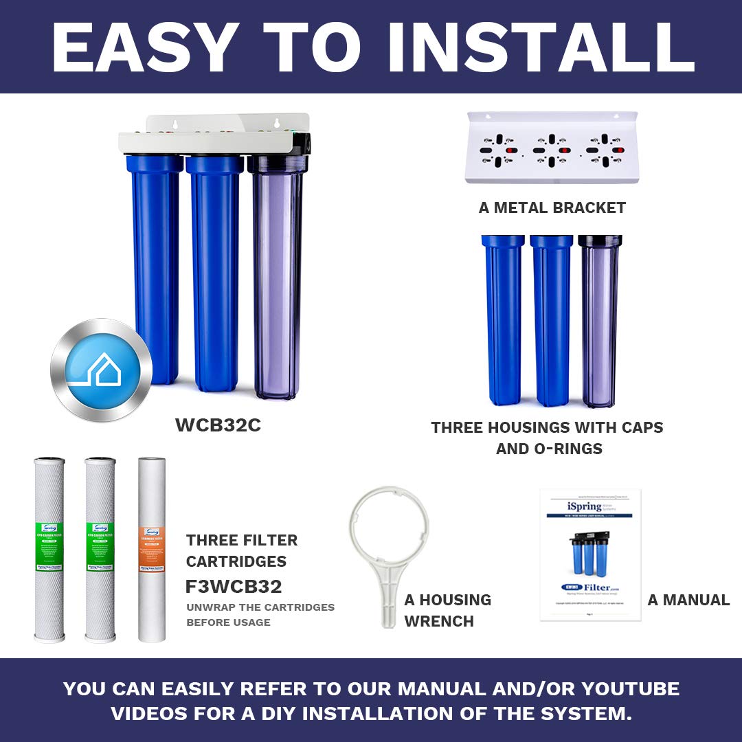 iSpring WCB32C Whole House Water Filter System, Highly Reduces up to 99% Chlorine, Sediment, Taste, Odor - Image 6