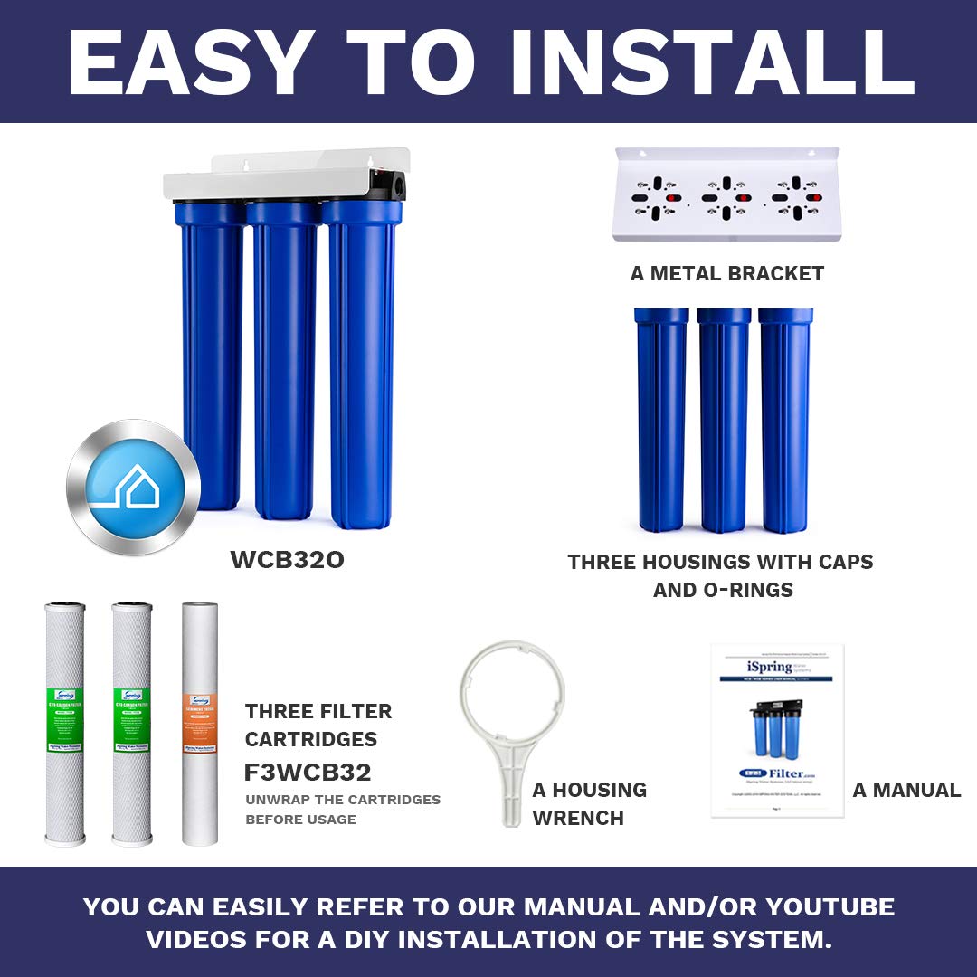iSpring WCB32O Whole House Water Filter System, Highly Reduces up to 99% Chlorine, Sediment, Taste, Odor - Image 6