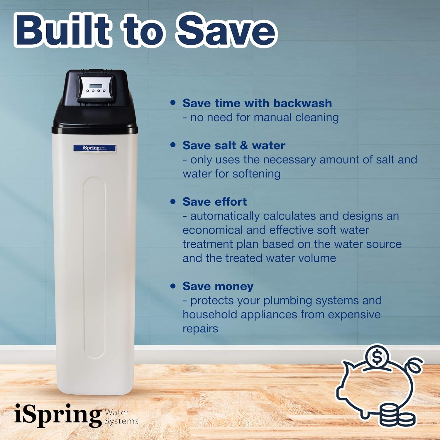 iSpring WCS45KG Whole House Water Softener System, 45,000 Grain High Capacity with Backwash Feature, SGS-Tested, for Homes & Businesses - Image 6