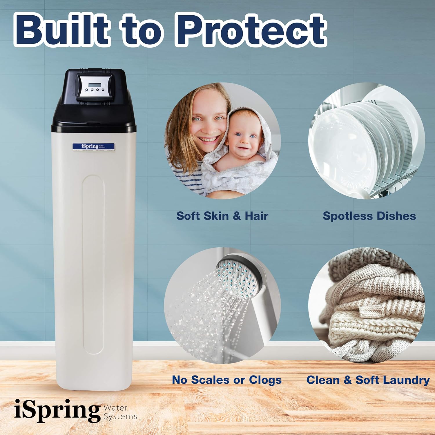 iSpring WCS45KG Whole House Water Softener System, 45,000 Grain High Capacity with Backwash Feature, SGS-Tested, for Homes & Businesses - Image 5