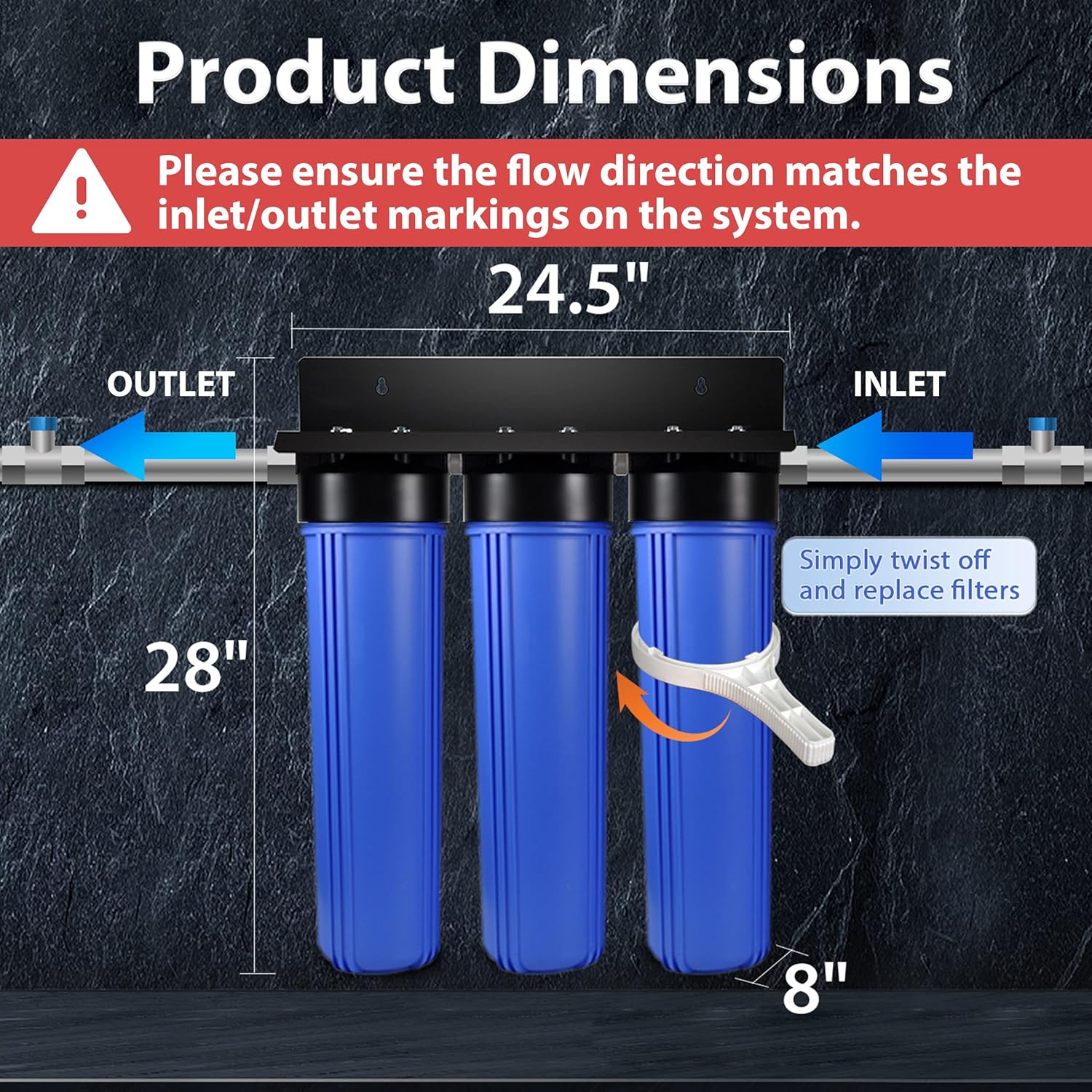 iSpring WGB32B-DS Anti-Scale Whole House Water Filter System w/Sediment, Polyphosphate, and Carbon Block Water Filters - Image 7