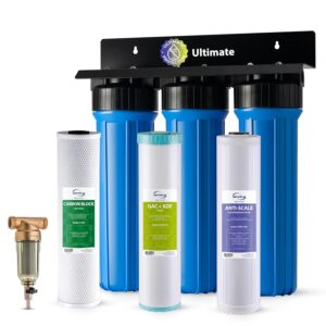 iSpring WGB32B-KDS+WSP50 Whole House Water Filter System w/Spin Down Sediment Filter
