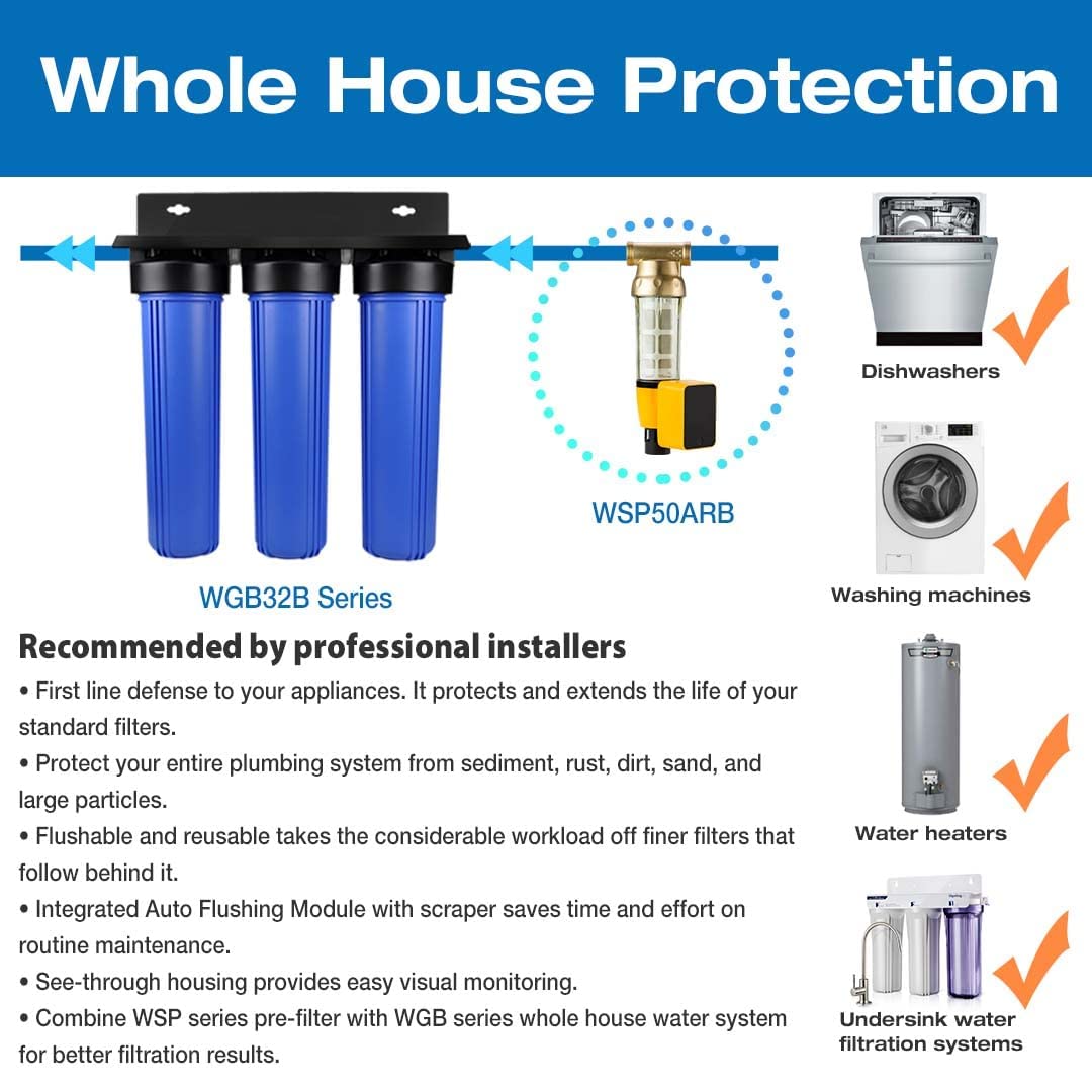 iSpring WGB32B-PB Lead-Reducing Whole House Water Filter System, Also Reduces Chlorine, Taste - Image 4