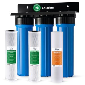 iSpring WGB32B Whole House Water Filter System, Highly Reduces Sediment, Taste, Odor, and up to 99% Chlorine