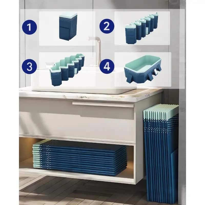 Anysun - 1.8m PVC Folding Pool for Summer, Portable Outdoor Cooling Bath Pool – Not Inflatable, Easy Fold Storage - Blue - Image 5