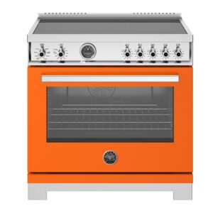 Bertazzoni - 36" Professional Series range - Electric self clean oven - 5 induction zones - Orange