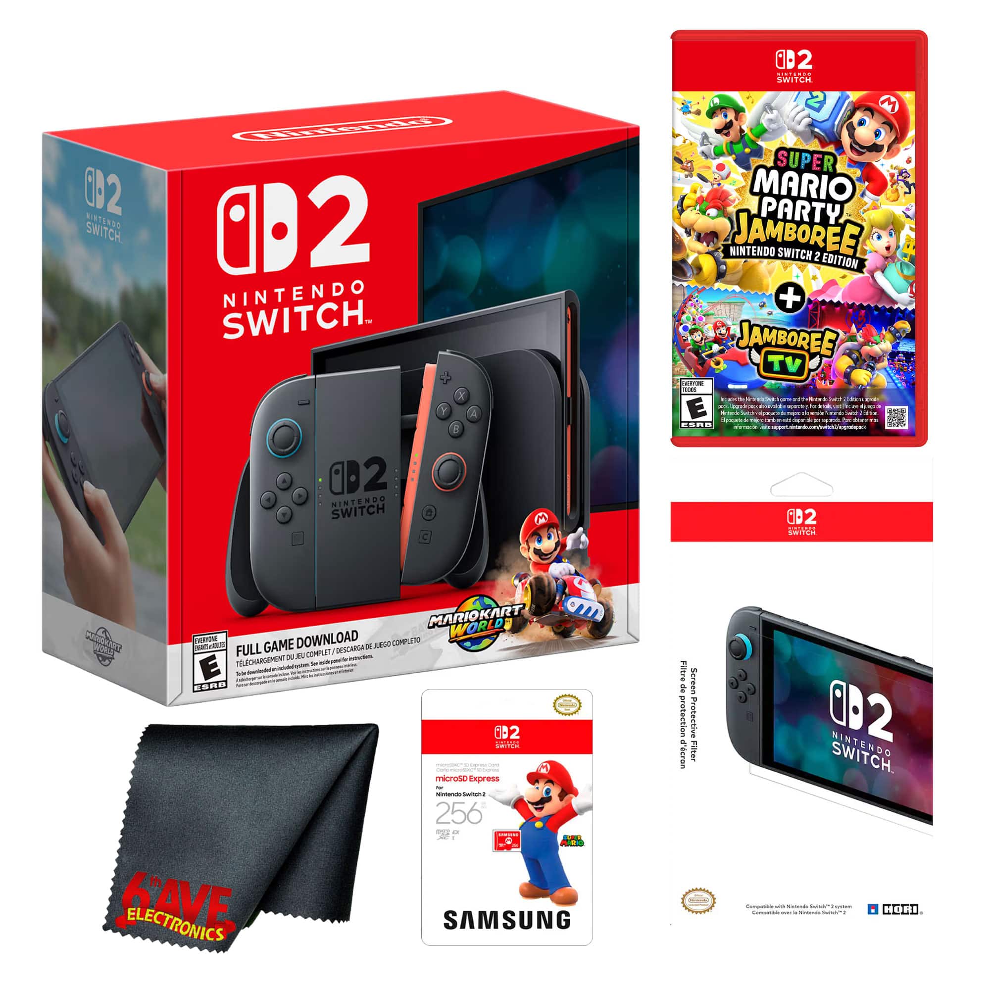 Switch 2, Mario Kart World Bundle, Super Mario Party Jamboree, Bundle - Nintendo Switch 2