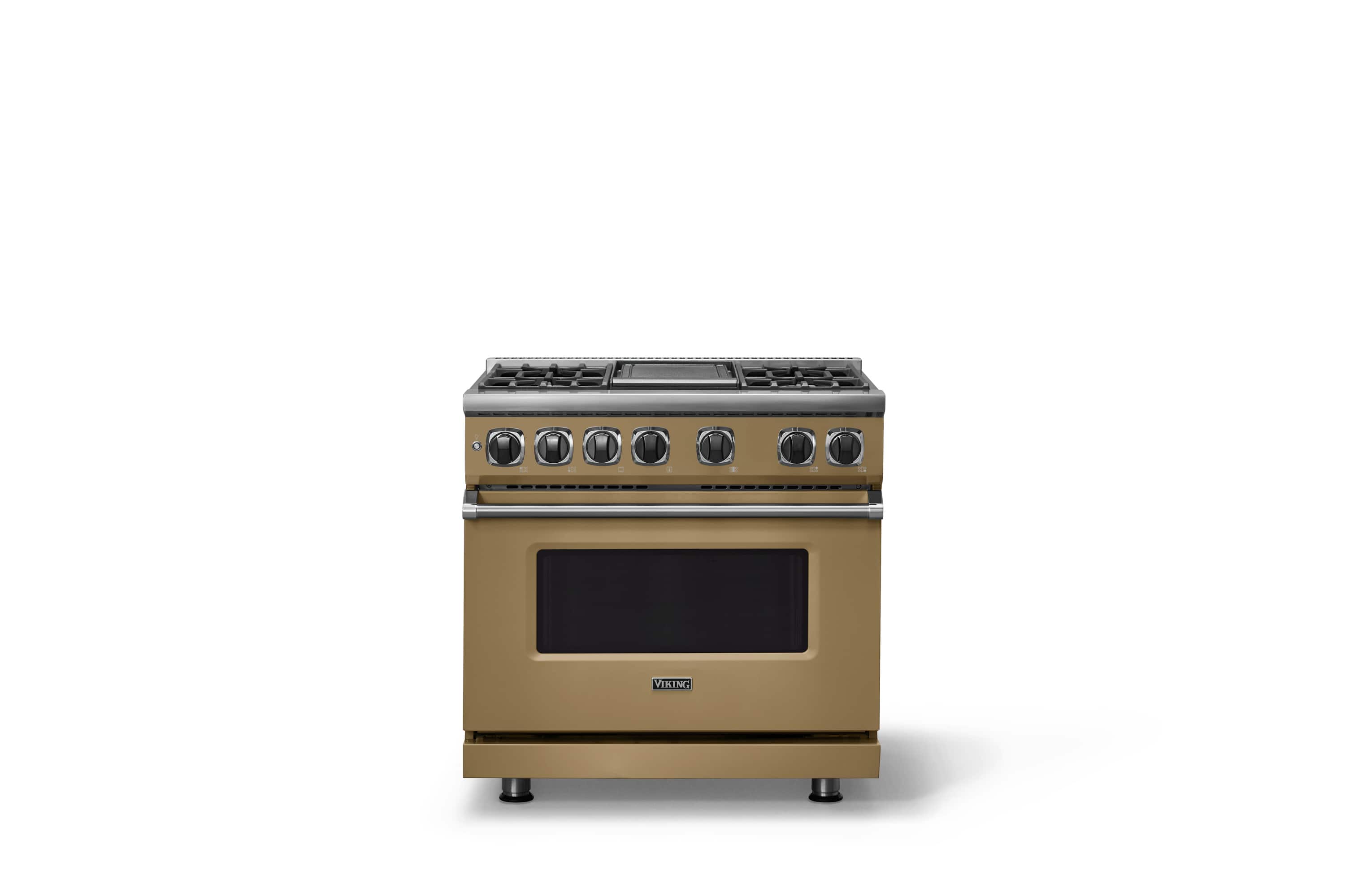 Viking - 36"W. 5.6 Cu. Ft. 7S Self-Clean Dual Fuel Range-Golden Hour - Golden Hour