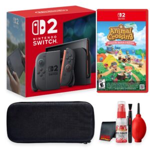 Switch 2 Video Game System Bundle With Carrying Case + Cleaning Kit + Nintendo Animal Crossing: New Horizons - Nintendo Switch 2