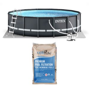 Intex - Ultra XTR Frame 14'x42" Above Ground Pool and OptiFlow Premium Filter Sand