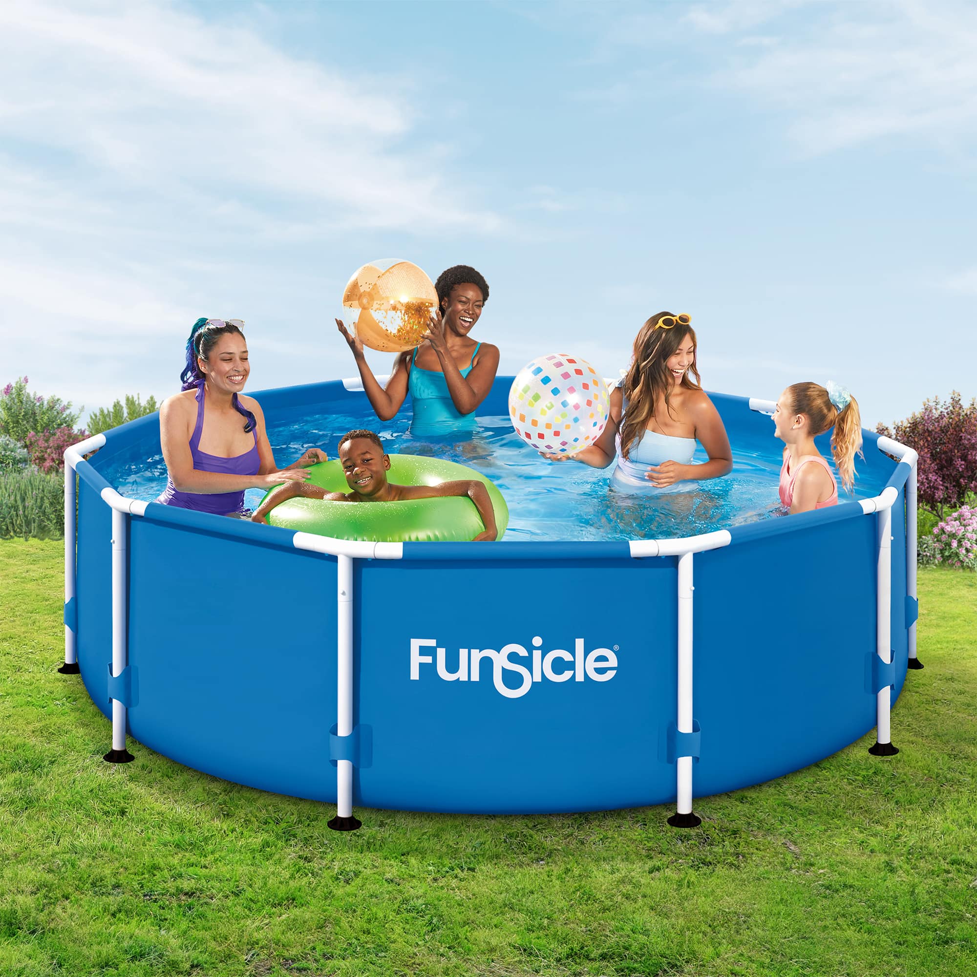 Funsicle - 10' x 30" Outdoor Activity Round Frame Above Ground Swimming Pool Set - Blue - Image 3