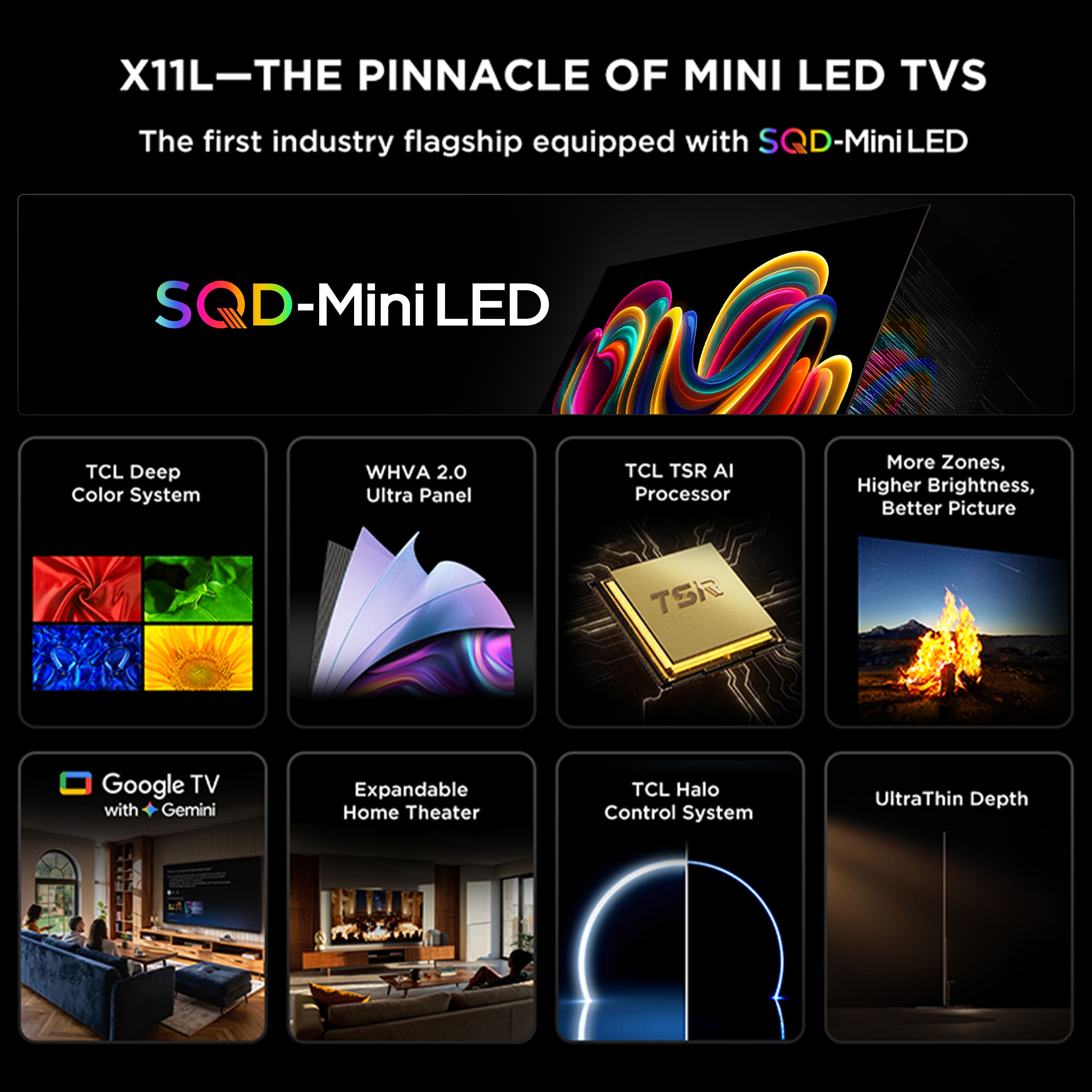 TCL - 98" X11L Series 4K UHD HDR SQD-Mini LED Smart TV with Google TV (2026) - Image 2