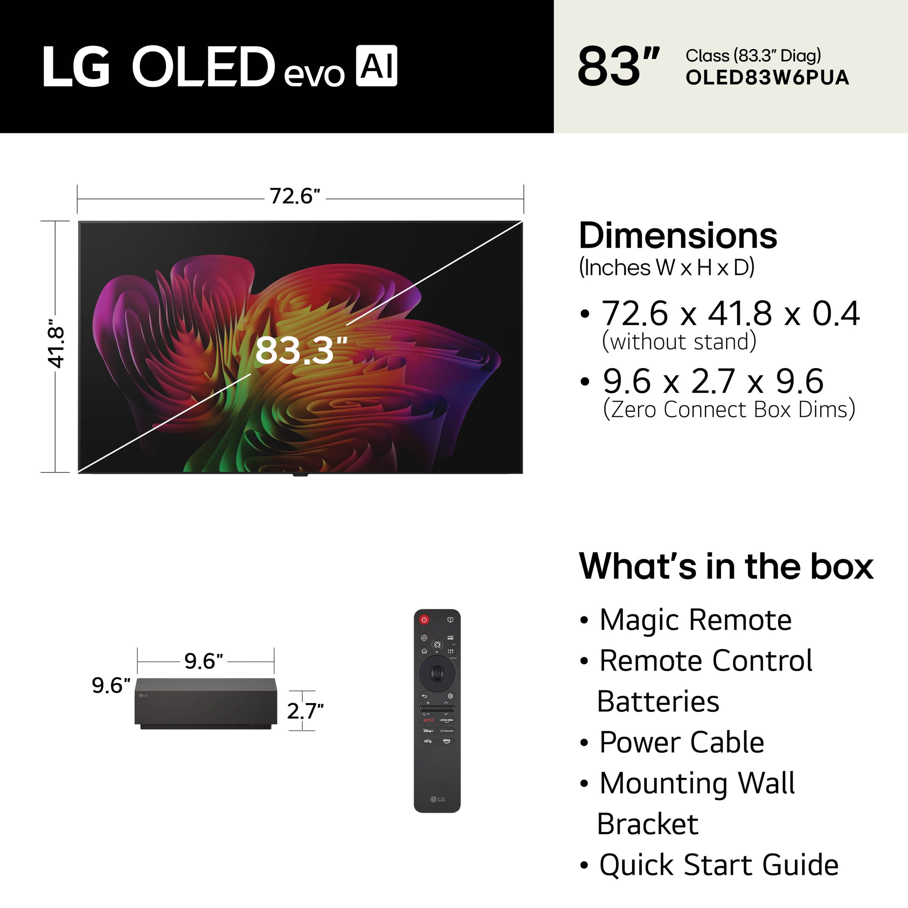 LG - 83" Class W6 Series OLED evo AI 4K Smart webOS TV with Wallpaper Design, True Wireless Video & Audio Transfer (2026) - Image 5