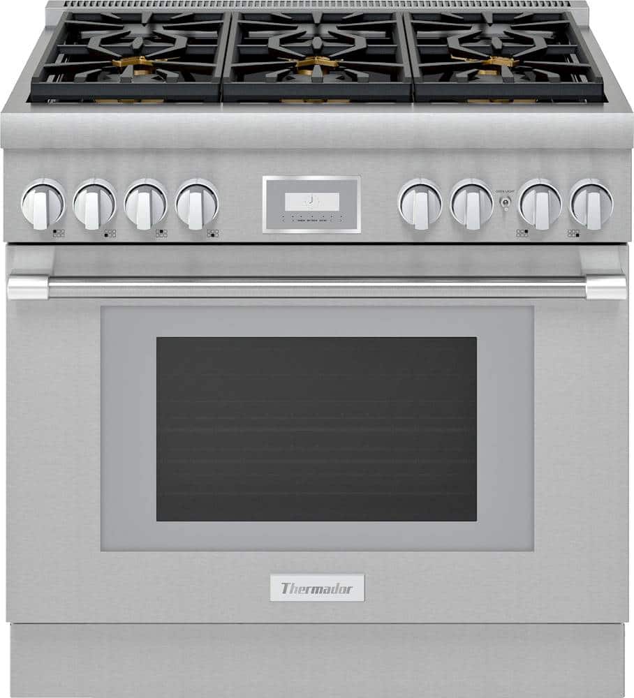 Thermador - Pro Harmony 36 in. Wide 5.0 Cu. Ft. Freestanding Gas Convection Range with Manual cleaning and 6 Burners - Stainless Steel