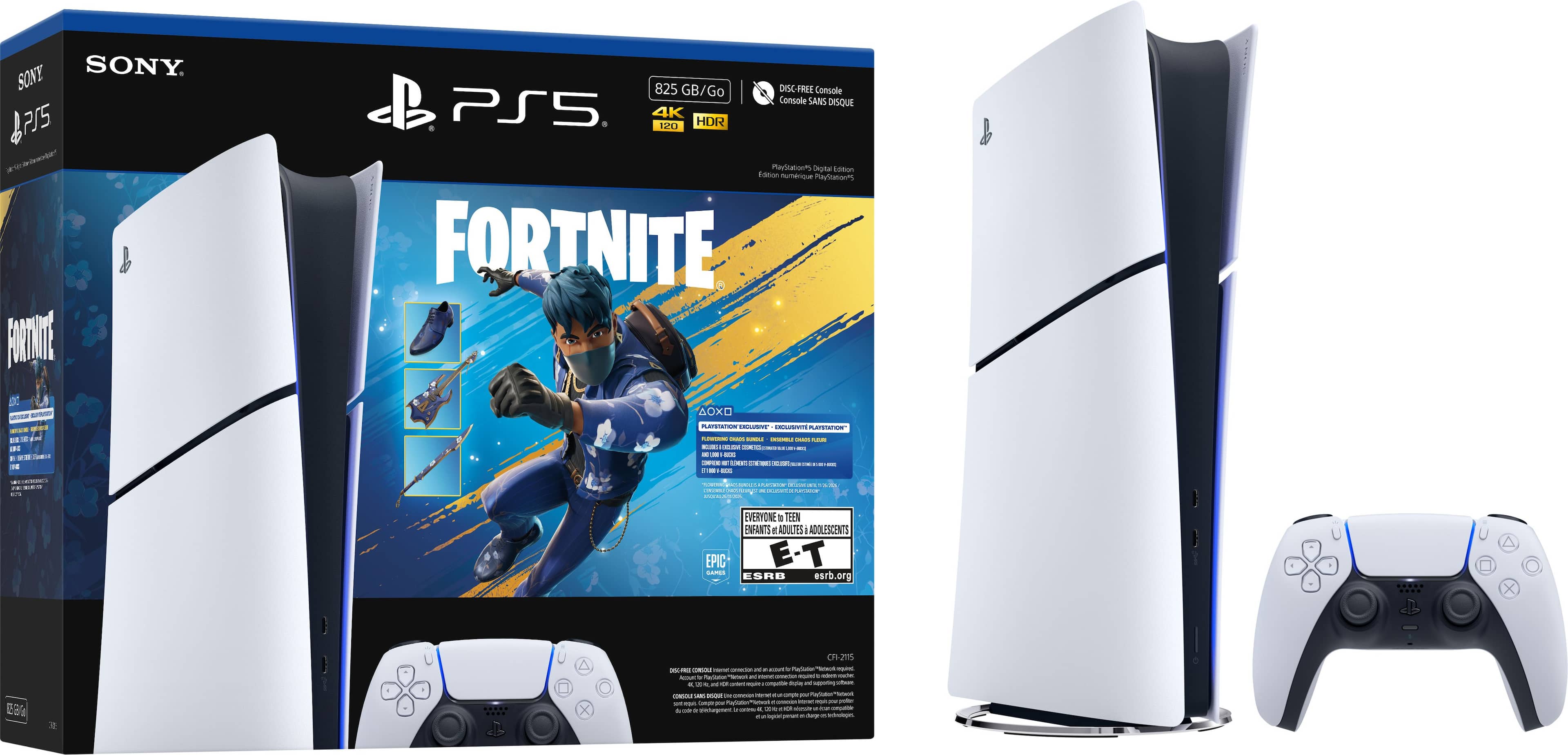 PlayStation 5 Digital Edition 825GB – Fortnite Flowering Chaos Bundle - PlayStation 5