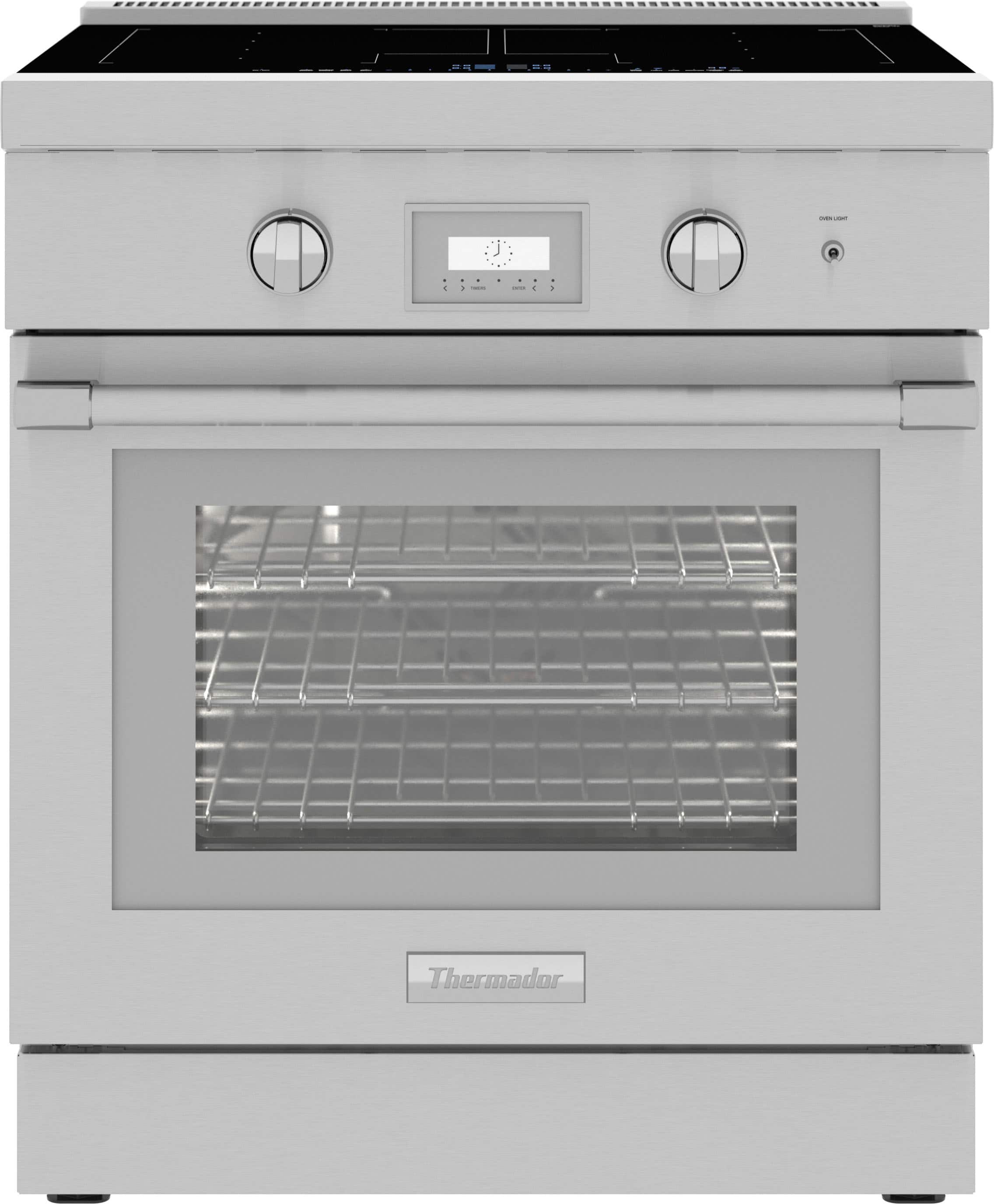 Thermador - Pro Harmony Liberty 30 in. Wide 4.4 Cu. Ft. Freestanding Electric Induction True Convection Range with 5 Elements - Stainless Steel