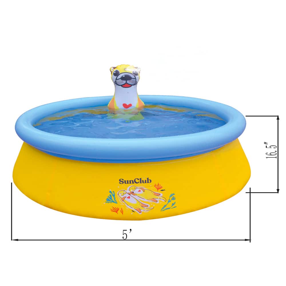 Jleisure - 5' x 16.5" Sea Otter Inflatable Outdoor Above Ground Kid Swimming Pool - Image 5