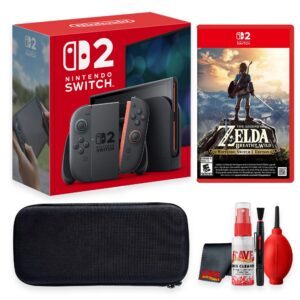 Switch 2 Video Game System Bundle With Carrying Case + Cleaning Kit + Nintendo The Legend of Zelda: Breath of t - Nintendo Switch 2
