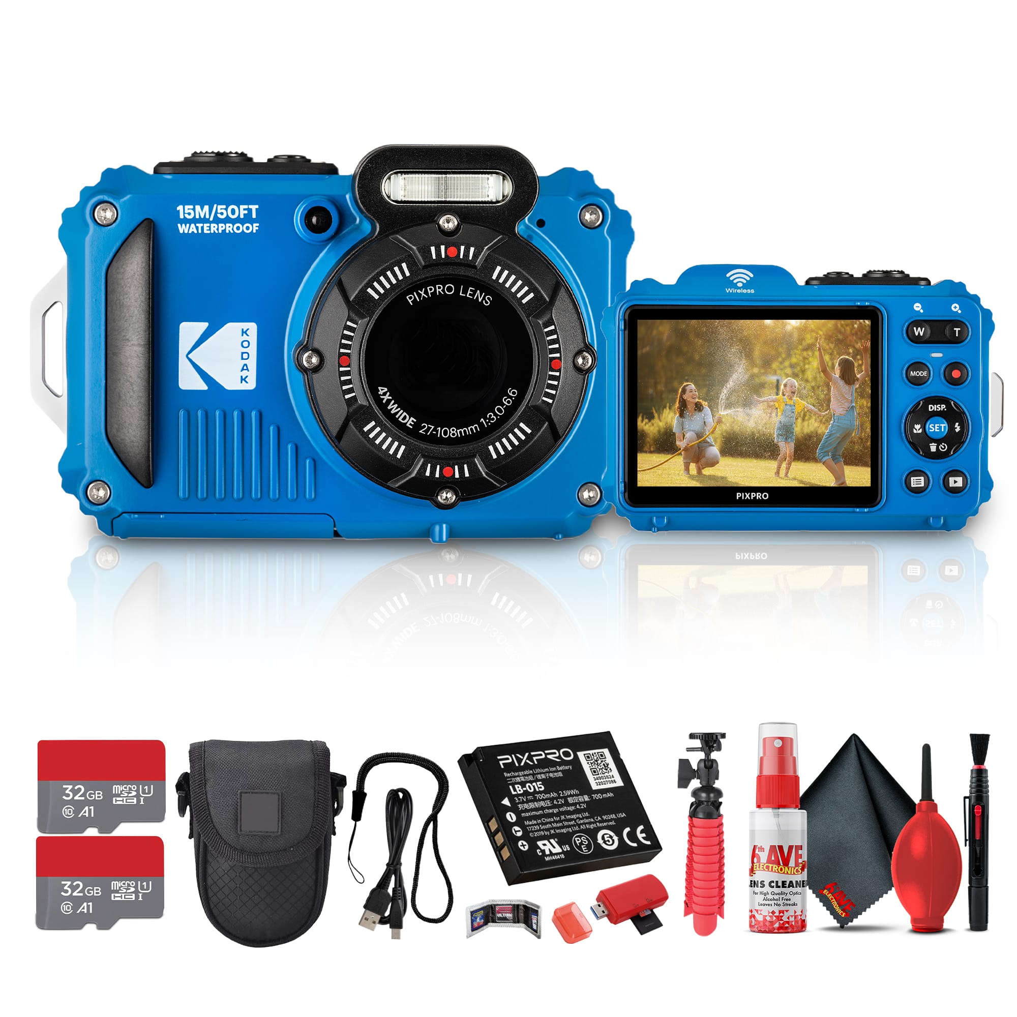 Kodak - PIXPRO WPZ2 Digital Camera (Blue)Waterproof, Shockproof & Dustproof Camera