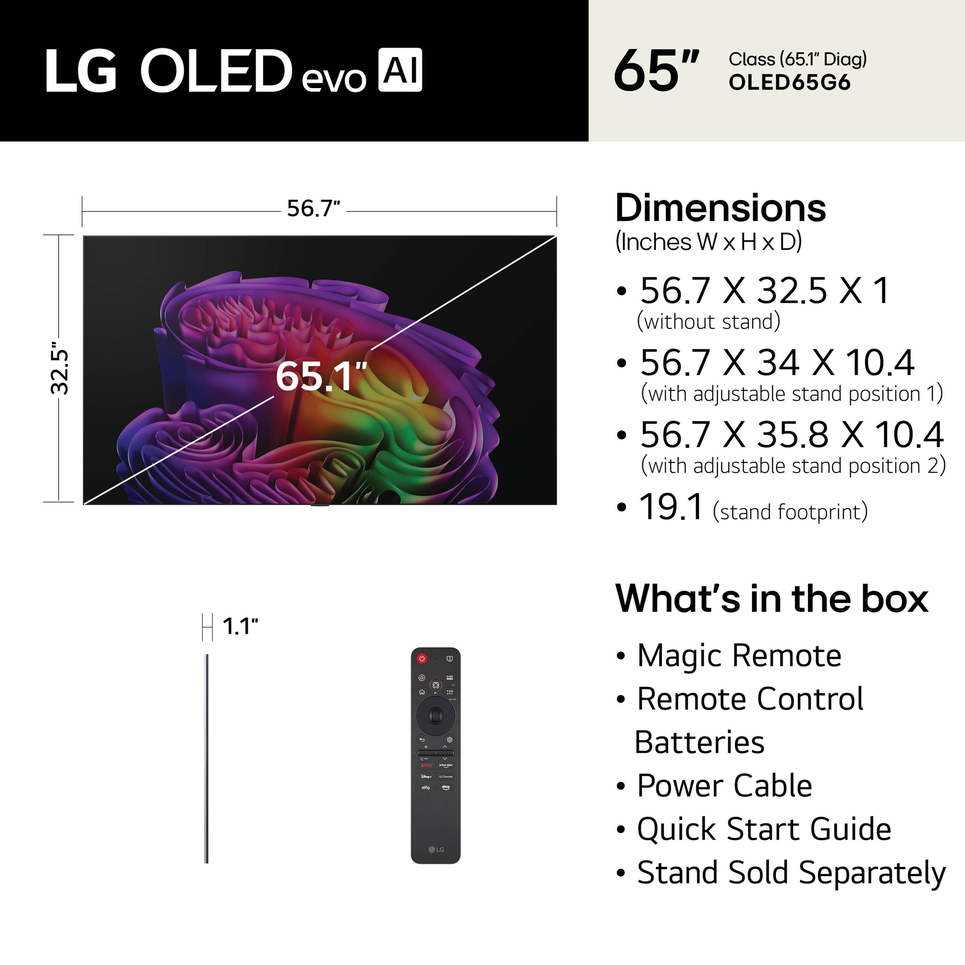 LG - 65" Class G6 Series OLED evo AI 4K Smart webOS TV with Gallery Design and Flush Wall Mount (2026) - Image 4