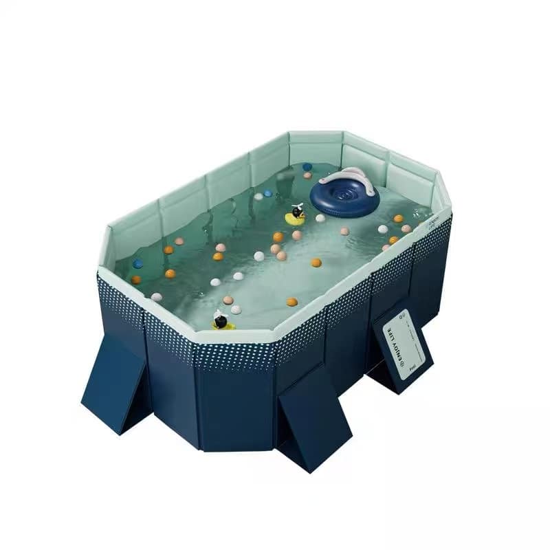 Anysun - 1.8m PVC Folding Pool for Summer, Portable Outdoor Cooling Bath Pool – Not Inflatable, Easy Fold Storage - Blue