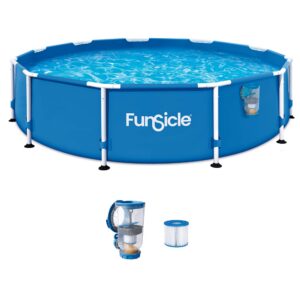 Funsicle - 12' x 30" Outdoor Activity Round Frame Above Ground Swimming Pool Set - Blue