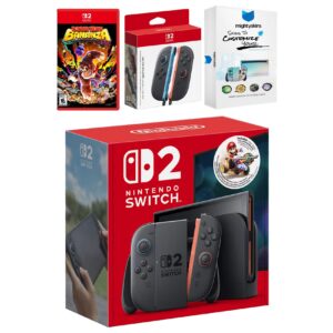 Switch 2 + Mario Kart World Bundle with Donkey Kong Bonanza, Extra Joy-Cons and MightySkins Code Bundle - Nintendo Switch 2