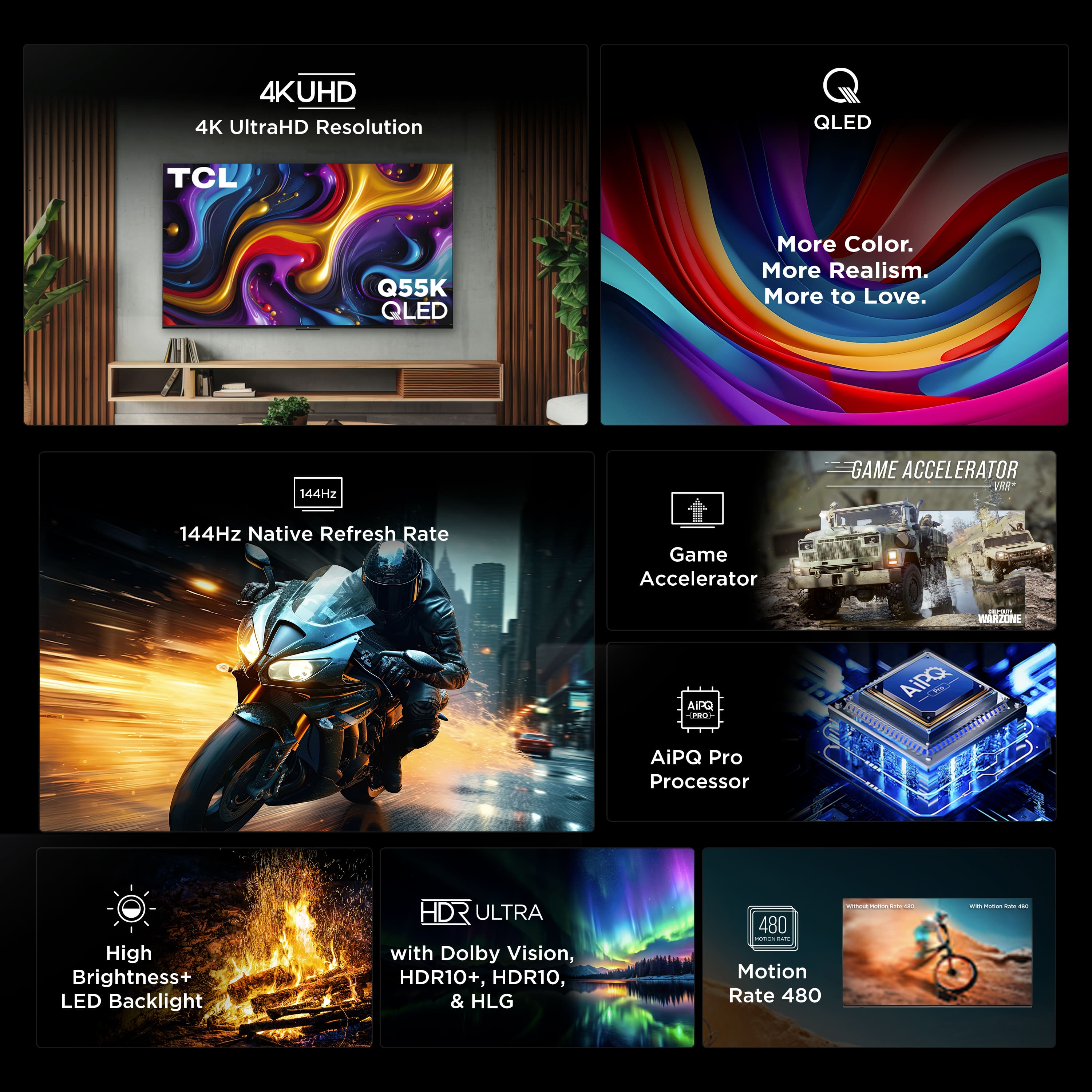 TCL - 98" Class Q55K Series 4K UHD HDR QLED Smart TV with Google TV (2025) - Open Box - Good - Image 2