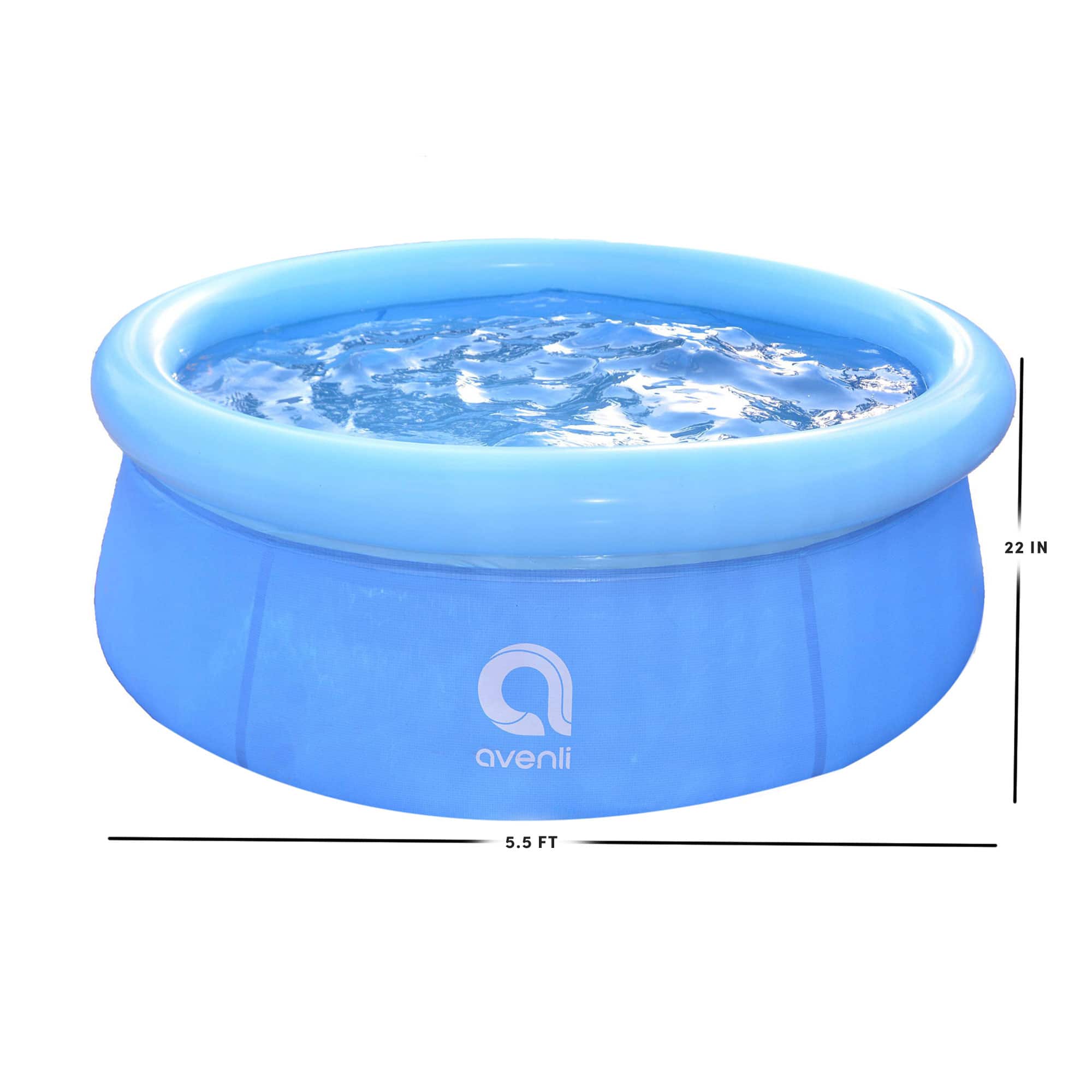 Jleisure - 5.5' x 20" Prompt Set Inflatable Outdoor Above Ground Kid Swimming Pool - Blue - Image 2