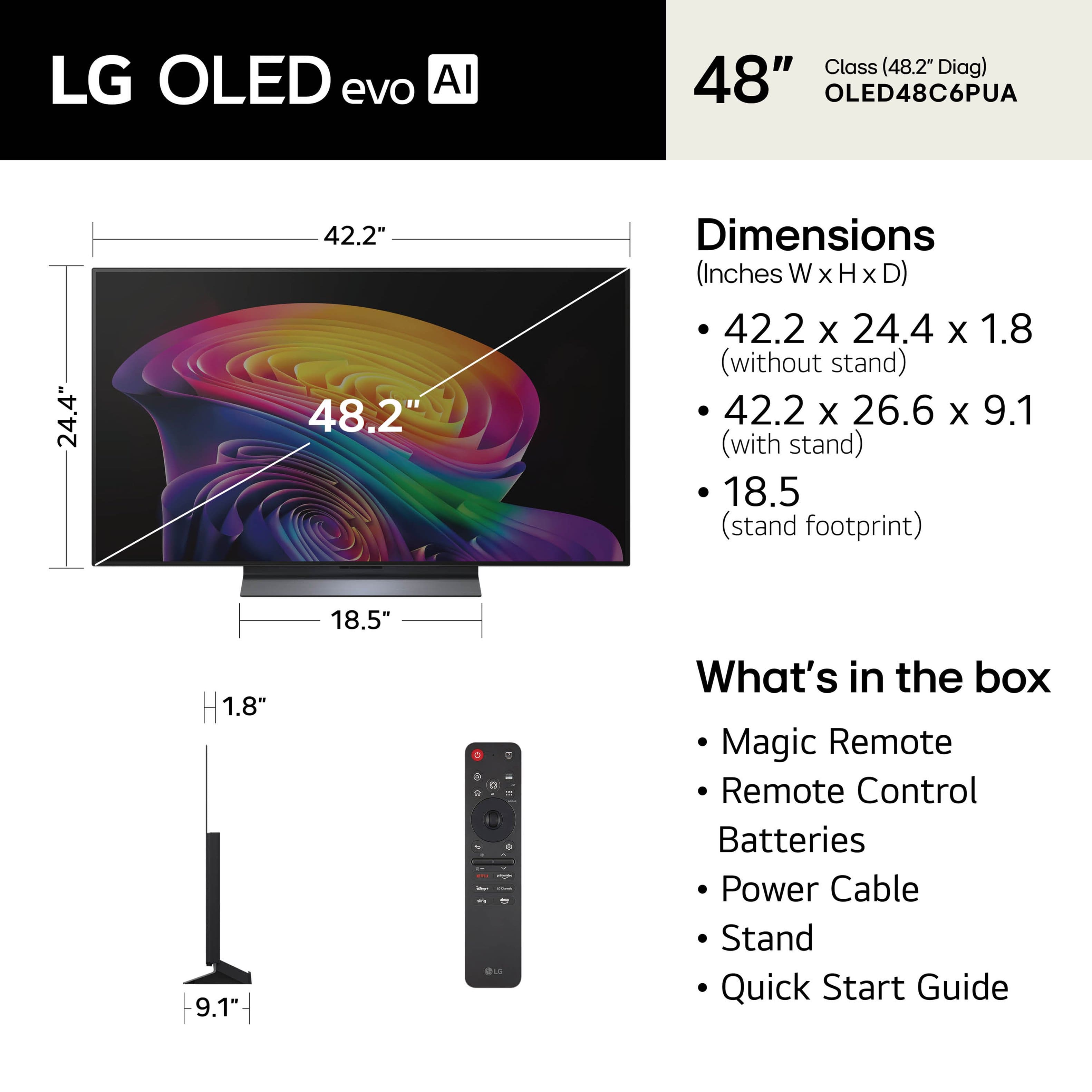 LG - 48" Class C6 Series OLED evo AI 4K Smart webOS TV (2026) - Image 2