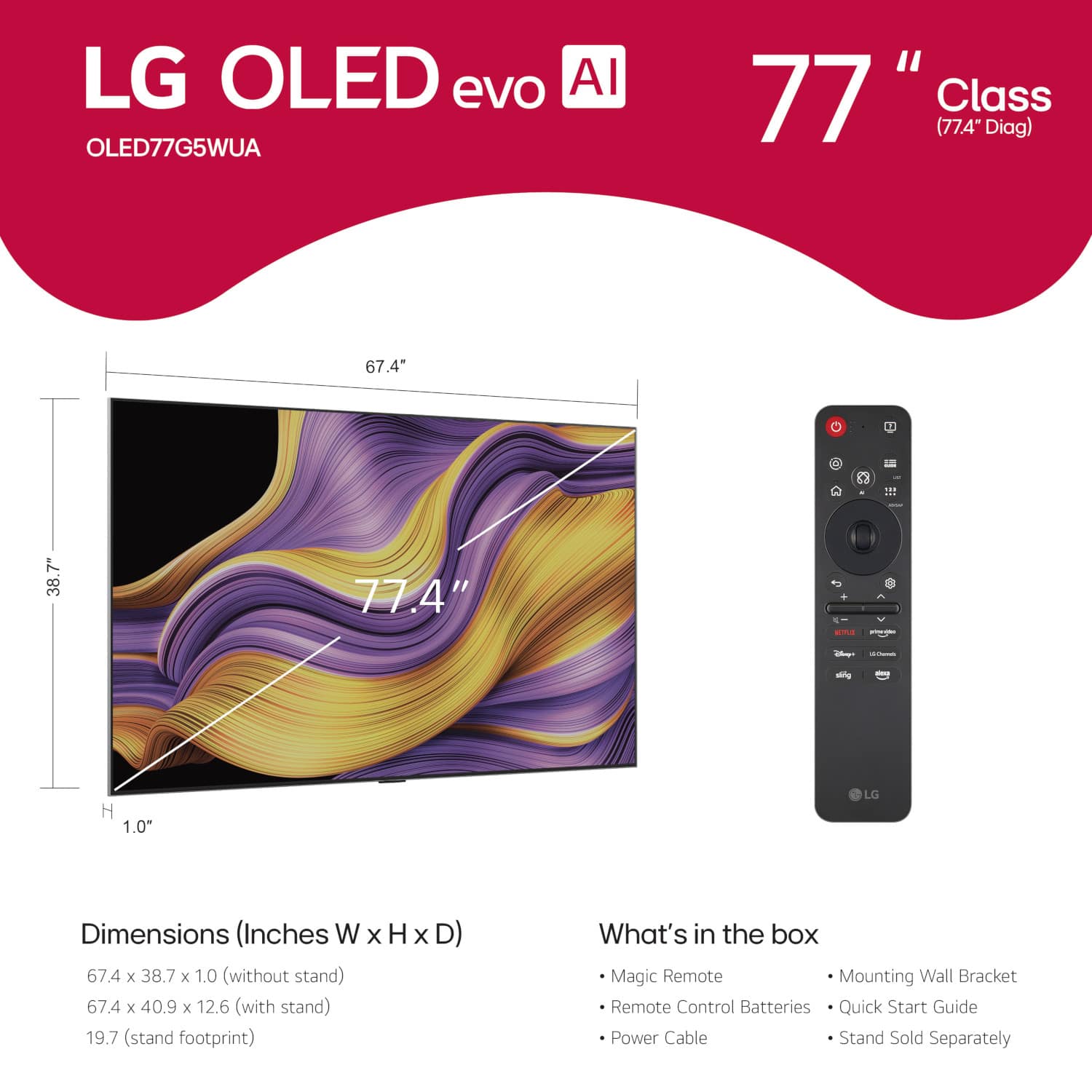 LG - 77" Class G5 Series OLED evo AI 4K UHD Smart webOS TV with One Wall Design (2025) - Image 5