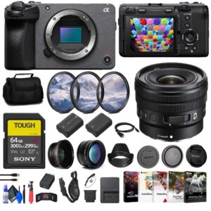 FX30 Digital Cinema Camera + Sony E 10-20mm G Lens + 64GB SF-G Cards + More